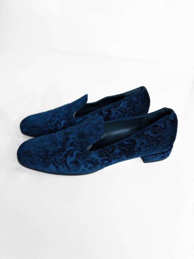 LOAFERS STUART WEITZMAN VELVET AZUL