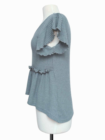 BLUSA VERDE-GRIS TEJIDA