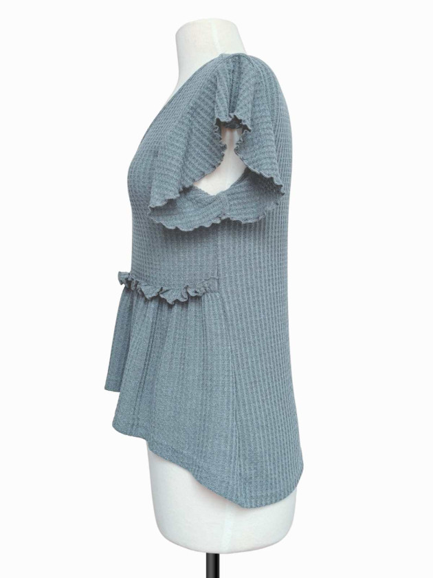 BLUSA VERDE-GRIS TEJIDA