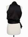 BLUSA WRAP SATINADA NEGRA