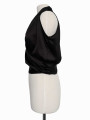 BLUSA WRAP SATINADA NEGRA