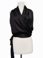 BLUSA WRAP SATINADA NEGRA