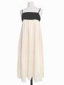 VESTIDO MAXI LINO NEGRO Y CREMA