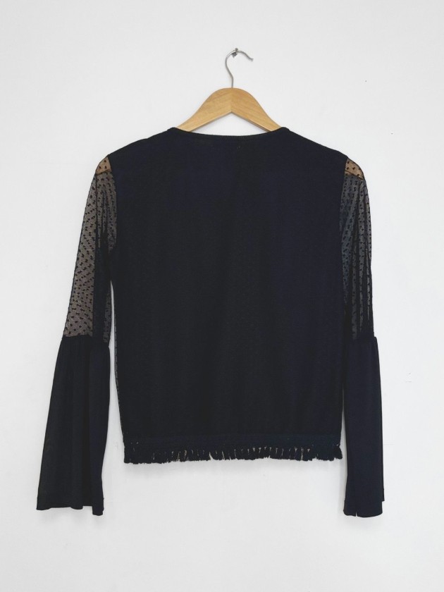 BLUSA STUDS CON MESH