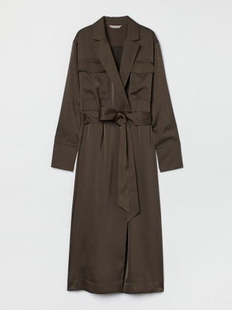 VESTIDO MAXI CARGO H&M SATINADO