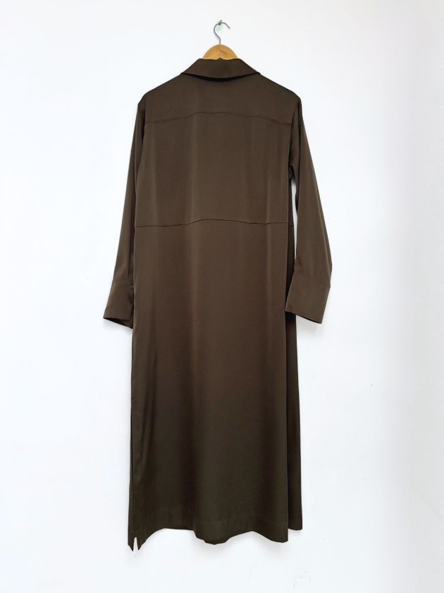 VESTIDO MAXI CARGO H&M SATINADO