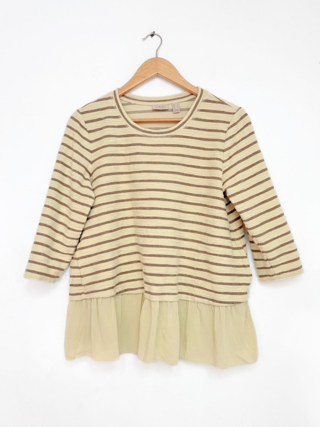 BLUSA RAYADA AMARILLO PASTEL