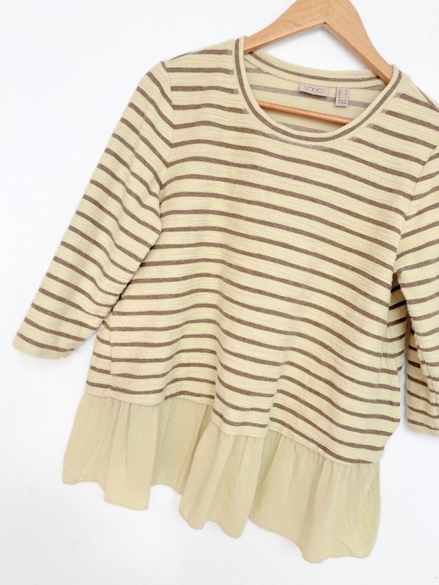 BLUSA RAYADA AMARILLO PASTEL