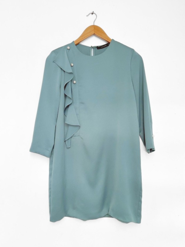 VESTIDO SATINADO PERLAS ZARA