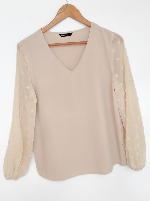 BLUSA MANGAS CON TEXTURA