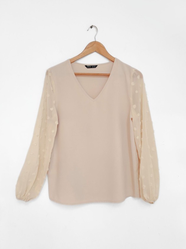 BLUSA MANGAS CON TEXTURA