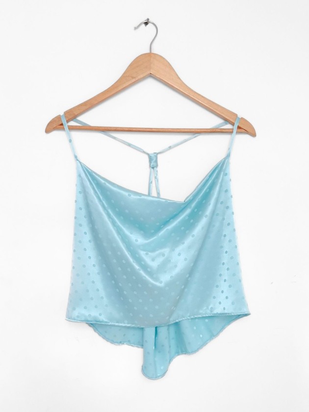 BLUSA SATIN CELESTE