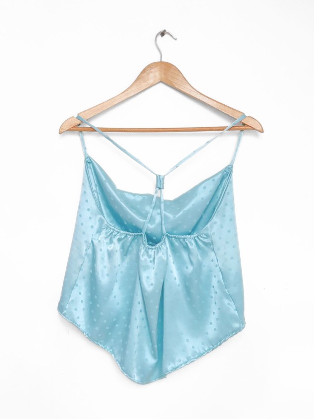 BLUSA SATIN CELESTE