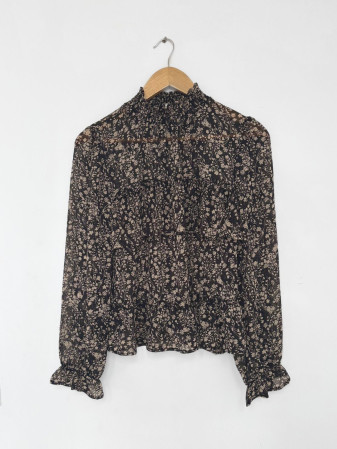 BLUSA PRINT FLORAL MANGA LARGA