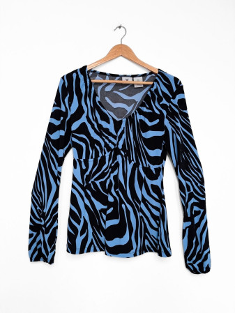 BLUSA Y2K ZEBRA PRINT
