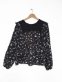 BLUSA FLORAL BLANCO Y NEGRO CON LACE