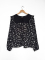 BLUSA FLORAL BLANCO Y NEGRO CON LACE