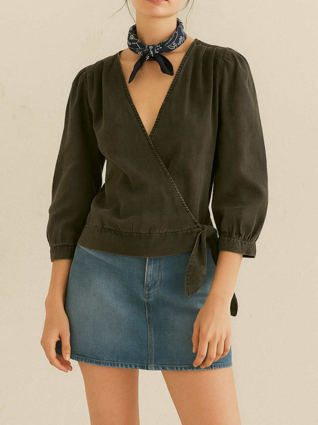 BLUSA DENIM CHARCOAL MADEWELL