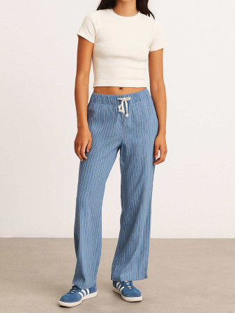 PANTALON RAYADO CELESTE