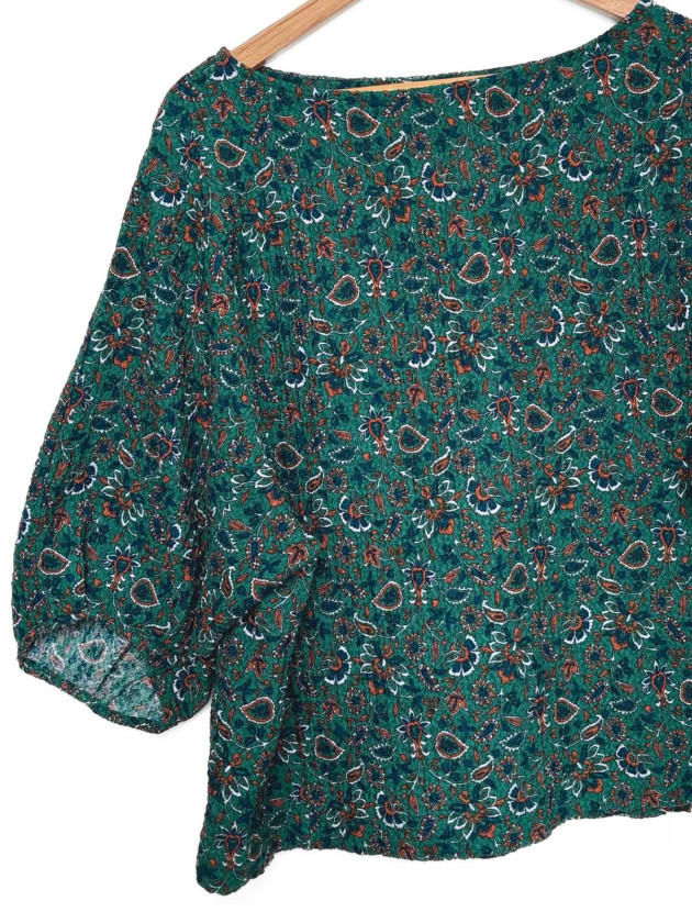 BLUSA VERDE ESTAMPADA LOFT