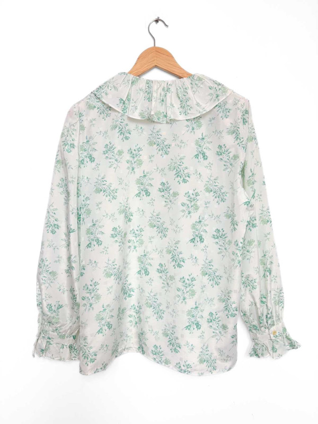 BLUSA VINTAGE CON FLORES VERDES