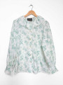 BLUSA VINTAGE CON FLORES VERDES