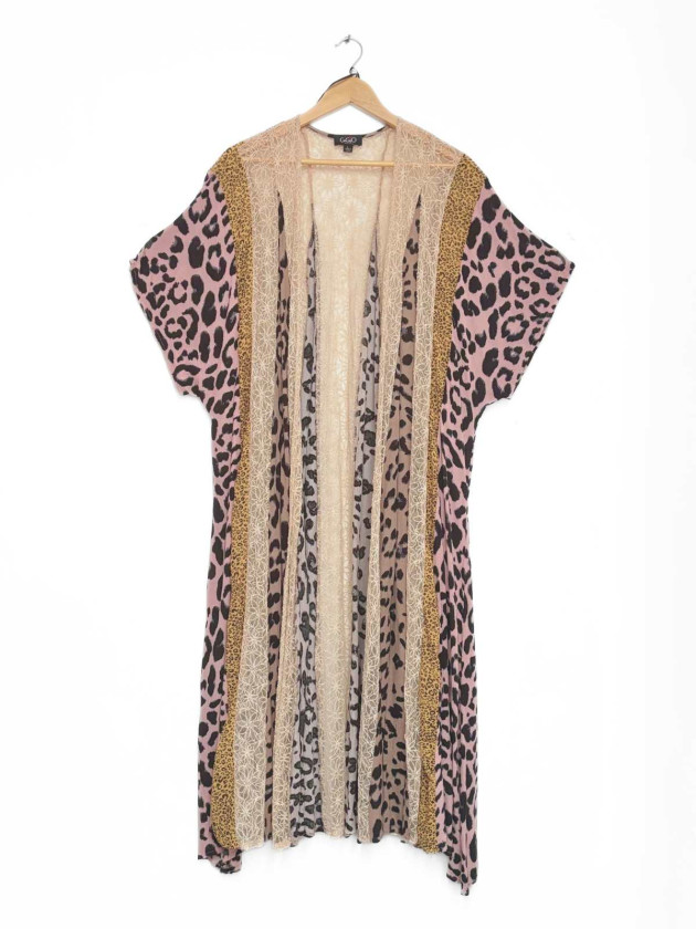 KIMONO ANIMAL PRINT Y LACE