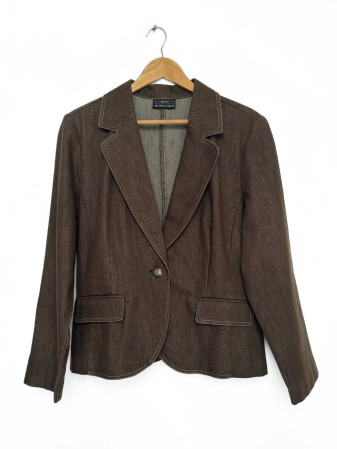 BLAZER DENIM CAFE ALGODON
