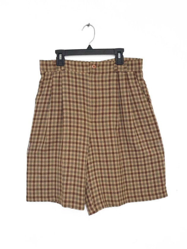 SHORT VINTAGE CUADRICULADO TIRO ALTO