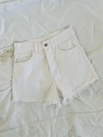 SHORT BLANCO RIPPED