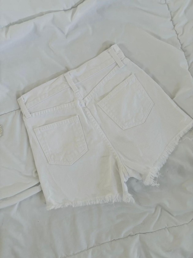 SHORT BLANCO RIPPED