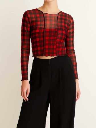 BLUSA CUADROS MESH