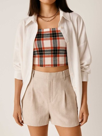 CROP TOP CUADRICULADO