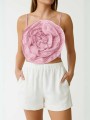 CROP TOP RAYADO ROSA