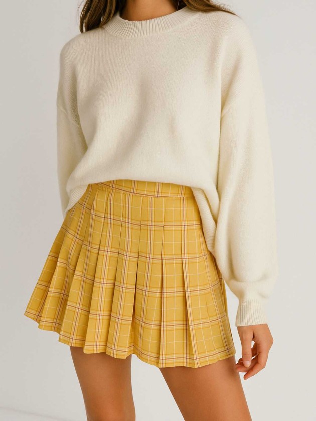 FALDA CON PALETONES Y CUADROS