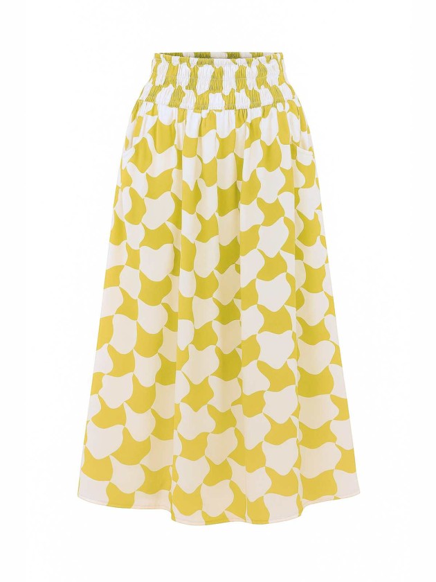 FALDA MIDI ESTAMPADA DE COLORES