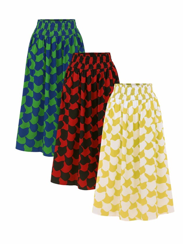 FALDA MIDI ESTAMPADA DE COLORES