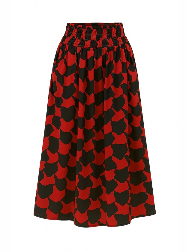 FALDA MIDI ESTAMPADA DE COLORES