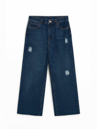 JEANS CROPPED WIDE LEG ROTO