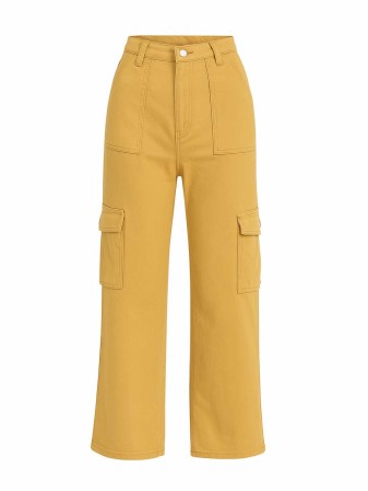 JEANS CARGO SOFT MUSTARD