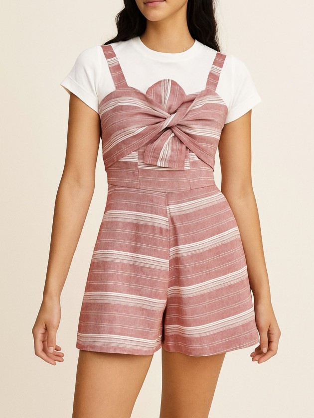 ROMPER ALGODON RAYADO SOFT RED