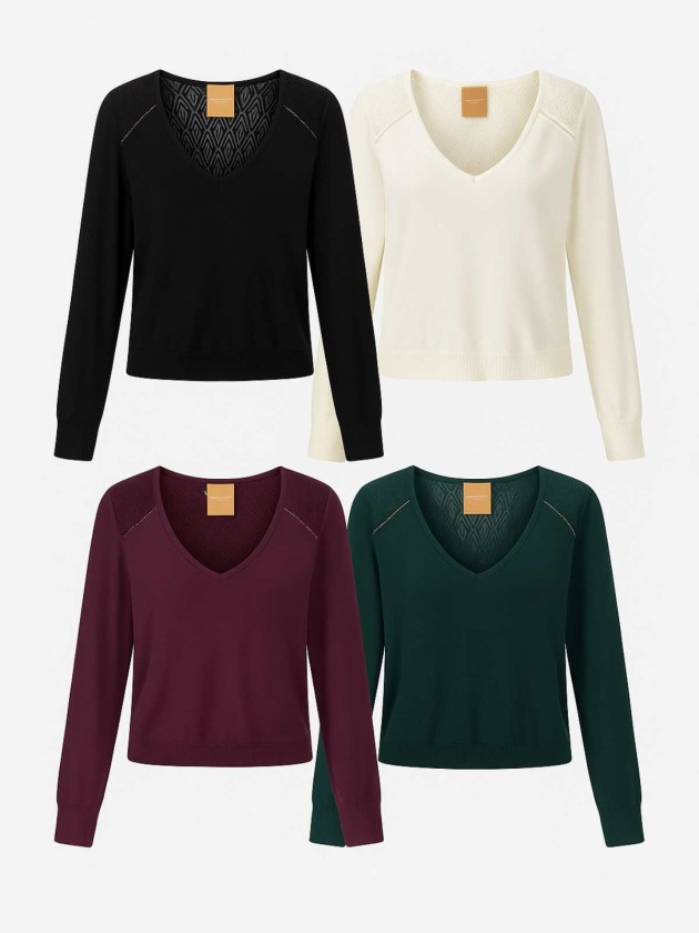 BLUSA TEJIDA CON ENCAJE