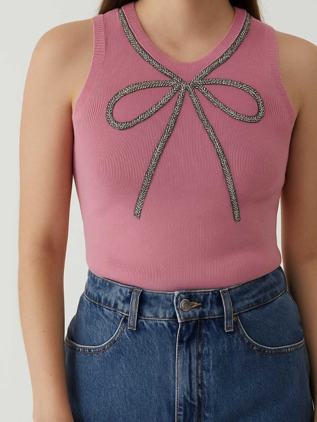 BLUSA TEJIDA CON LAZO