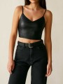 TOP NEGRO PLEATHER